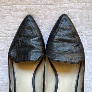 Cole Haan Black Leather Flats with Pointed Toes